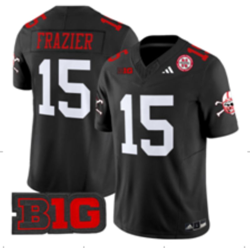 Men Nebraska Cornhuskers #15 Frazier black 2025 Vapor Limited NCAA Jersey 012